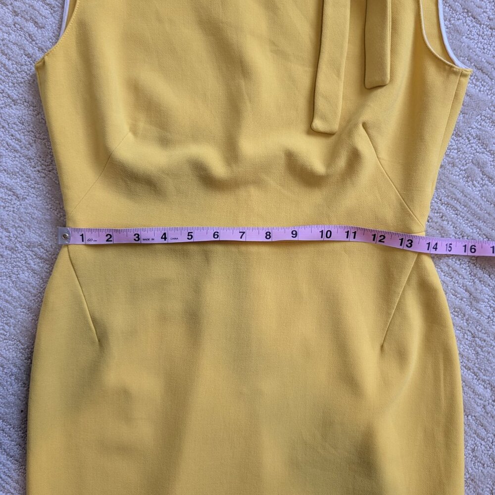Zara Yellow Sleeveless Midi Dress with Neck Tie - Picture 9 of 10